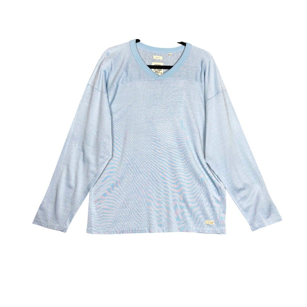 Nanamica OOAL Long Sleeve Tee Mens Medium Light‎ Blue Rayon Cotton Made in Japan